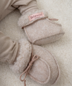 Merino wollen slofjes Beige 6/12mnd.