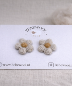 Anti-slip haarspeldjes van wol -Taupe