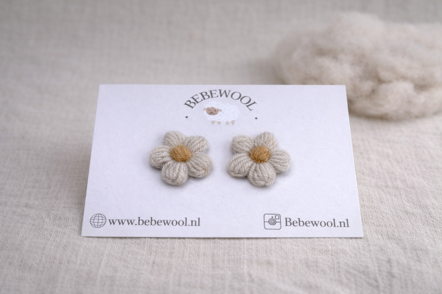 Anti-slip haarspeldjes van wol -Taupe