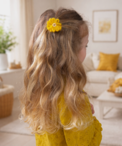 Alternative view of Anti-slip haarspeldjes van wol -oker geel