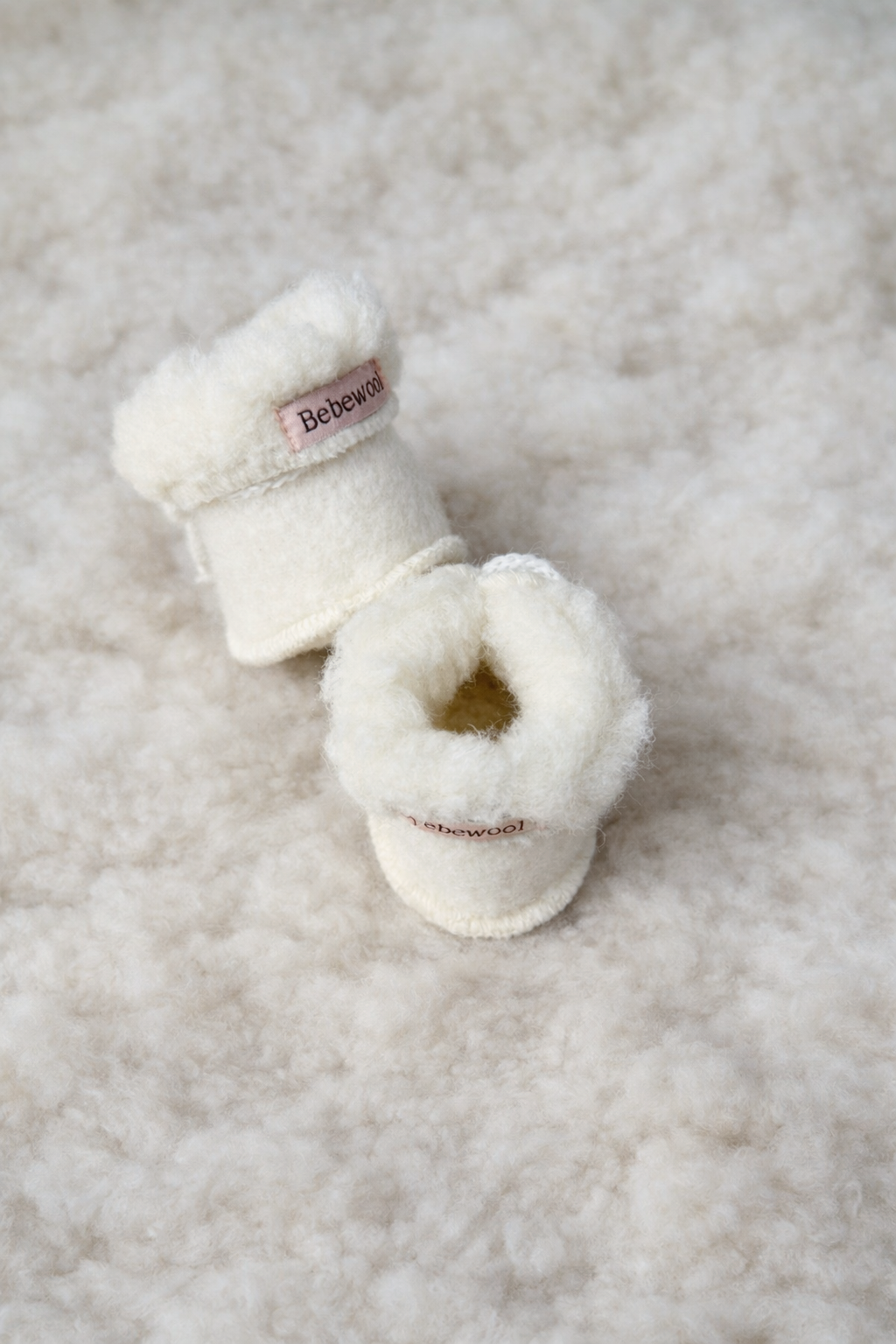 Merino wollen slofjes Ecru 3-6 mnd. - Afbeelding 2