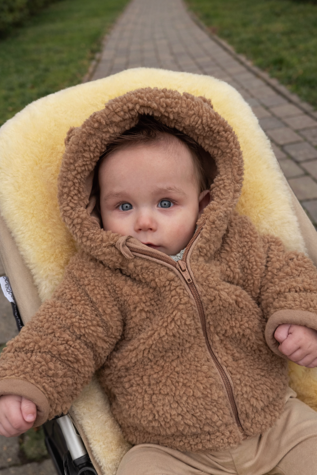 Merinovacht kinderwagen onderlegger 33/73cm