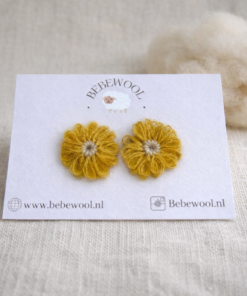 Anti-slip haarspeldjes van wol -oker geel