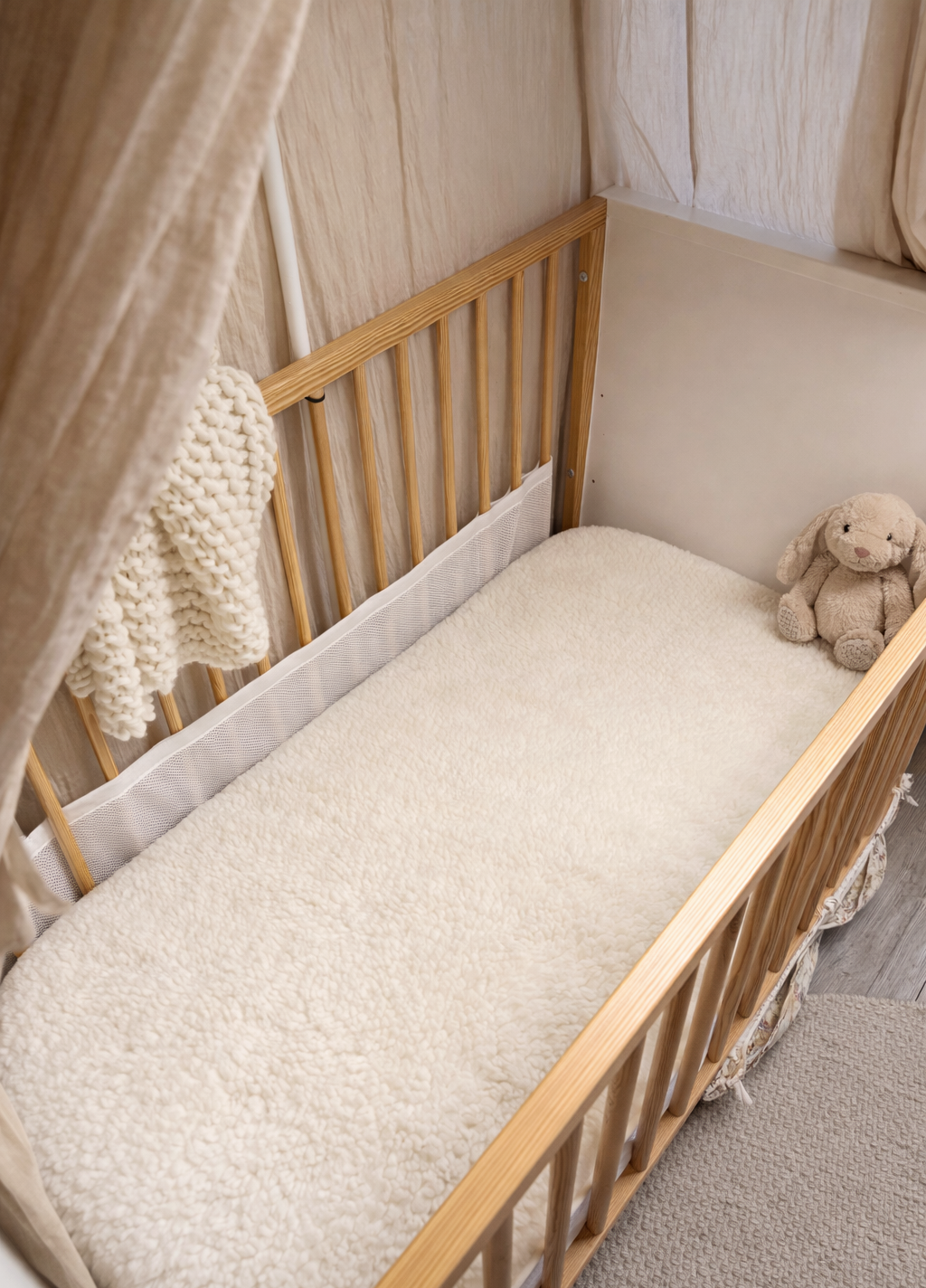 Merino wollen kinder/peuterbed onderlegger