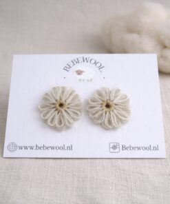 Anti-slip haarspeldjes van wol -Taupe