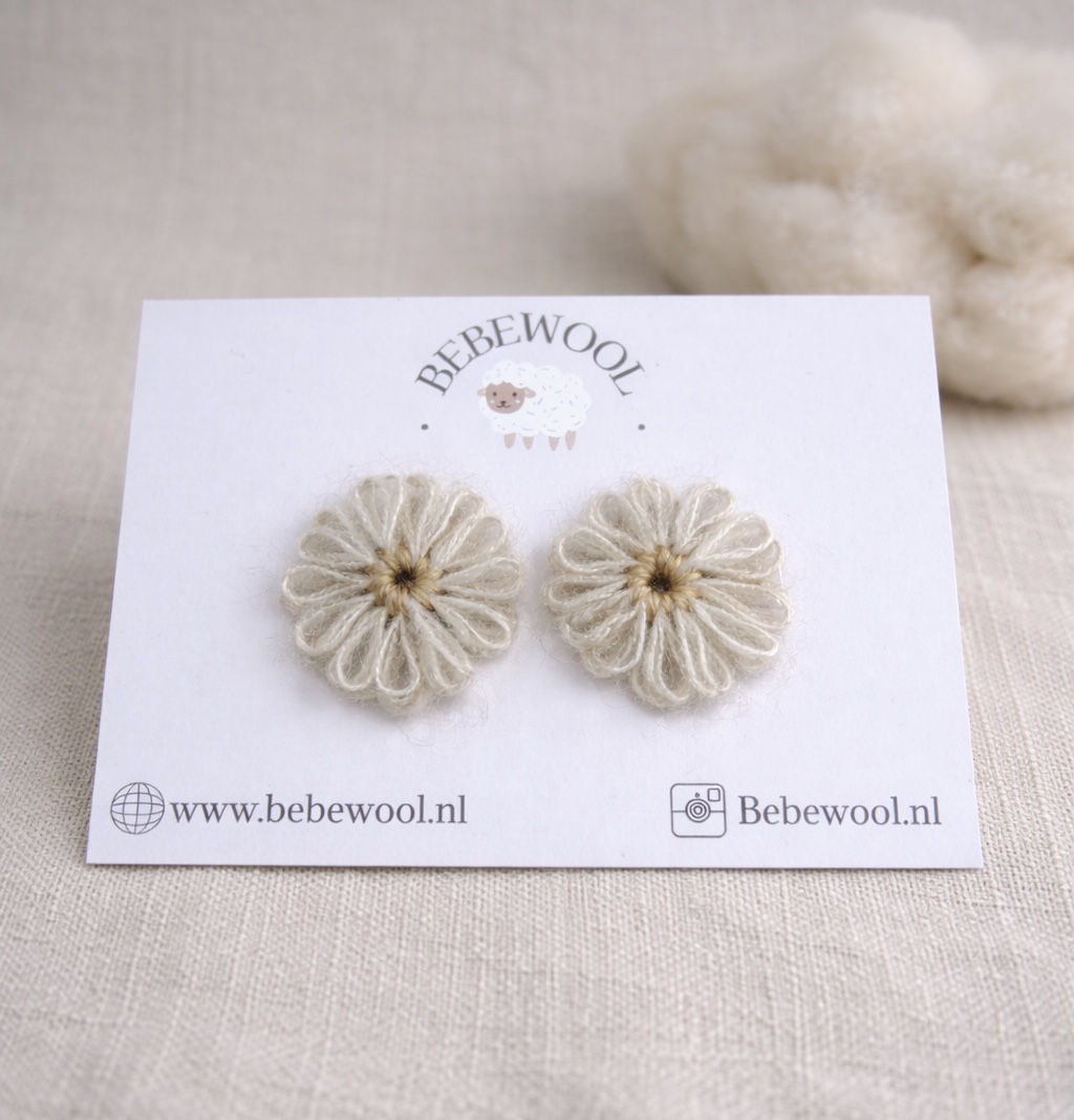 Anti-slip haarspeldjes van wol -Taupe