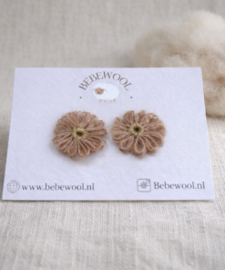 Anti-slip haarspeldjes van wol -Licht bruin