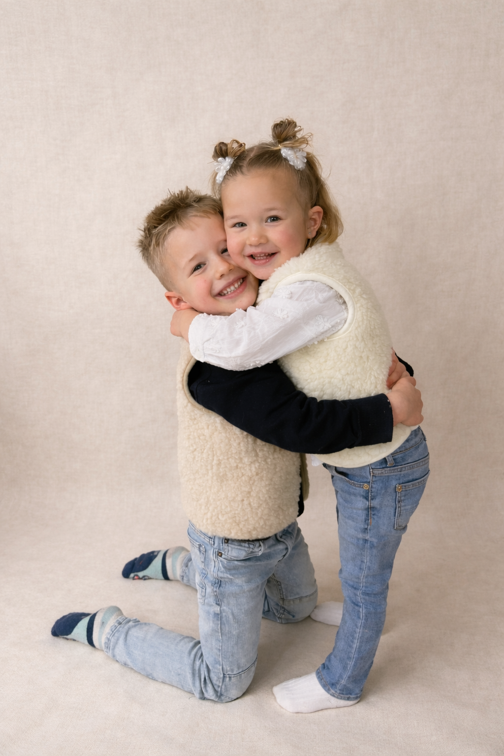 Merino wollen bodywarmer -Ecru - Afbeelding 4