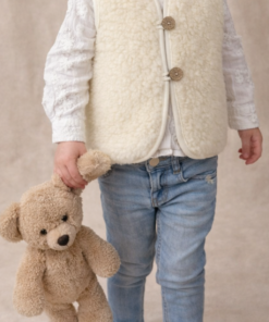 Merino wollen bodywarmer -Ecru