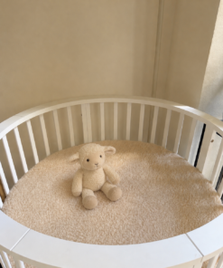 Merino wollen boxkleed rond beige 95cm